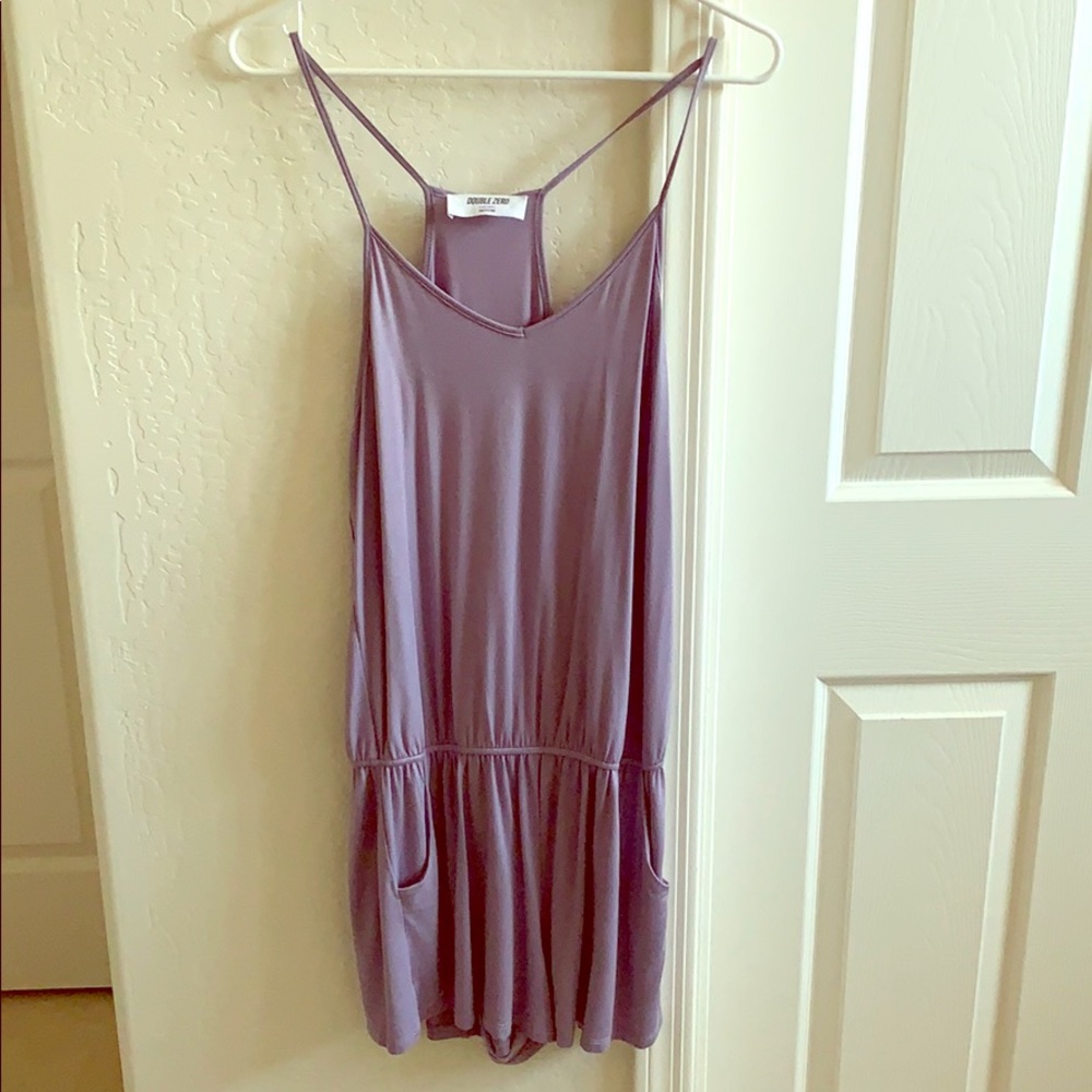 Lilac purple cotton romper